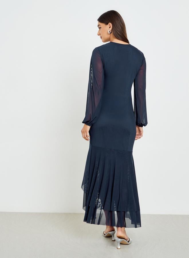 Styli Women Maxi Evening Dress with Long Sleeves - Image 4